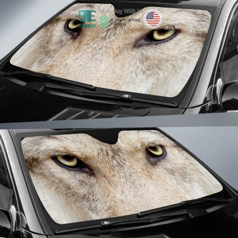 white wolf eyes car sun shade 2 98478