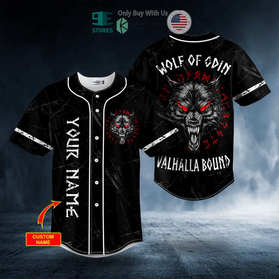 wolf of odin valhalla bound viking personalized baseball jersey 1 30991