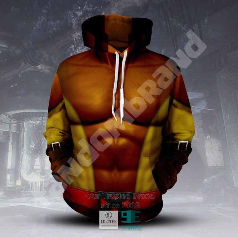 wolverine x men brown suit 3d hoodie 1 77295