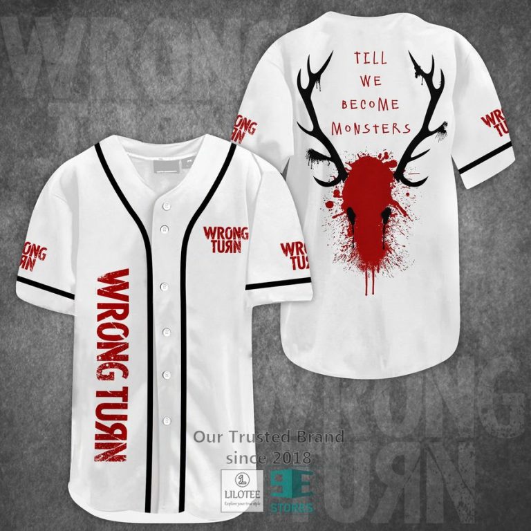 wrong turn till we become monster horror movie baseball jersey 1 86364