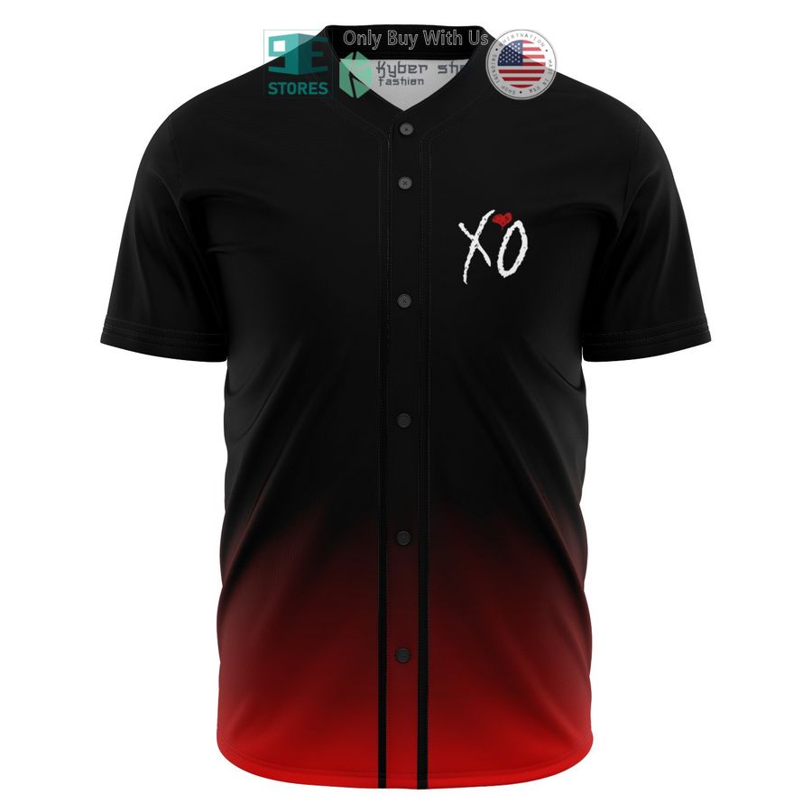 xo logo black red baseball jersey 1 86355