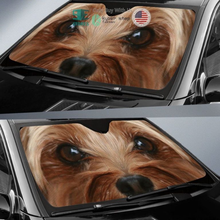 yorkie poo eyes car sun shade 2 45583