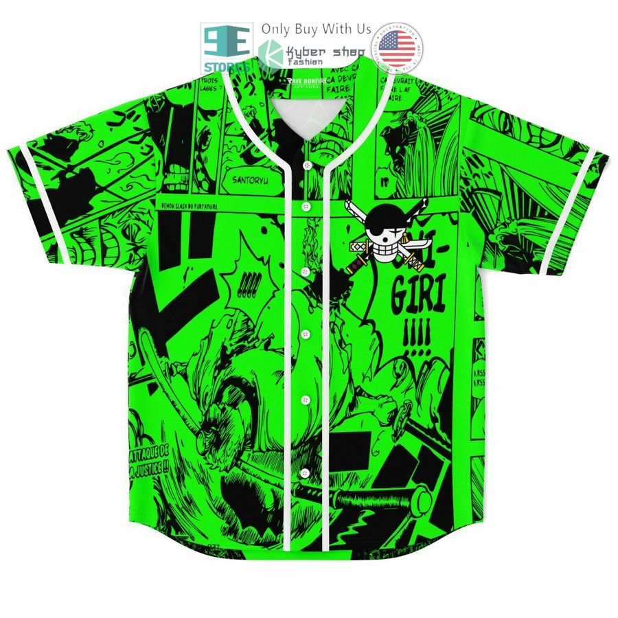zoro one piece manga green baseball jersey 1 42837