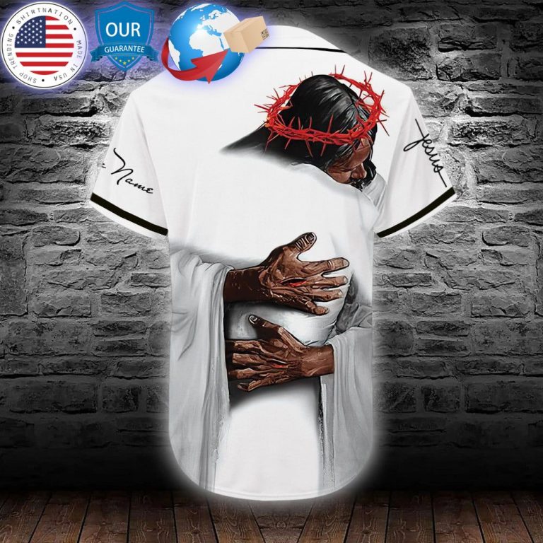 hot jesus hug custom baseball jersey 3