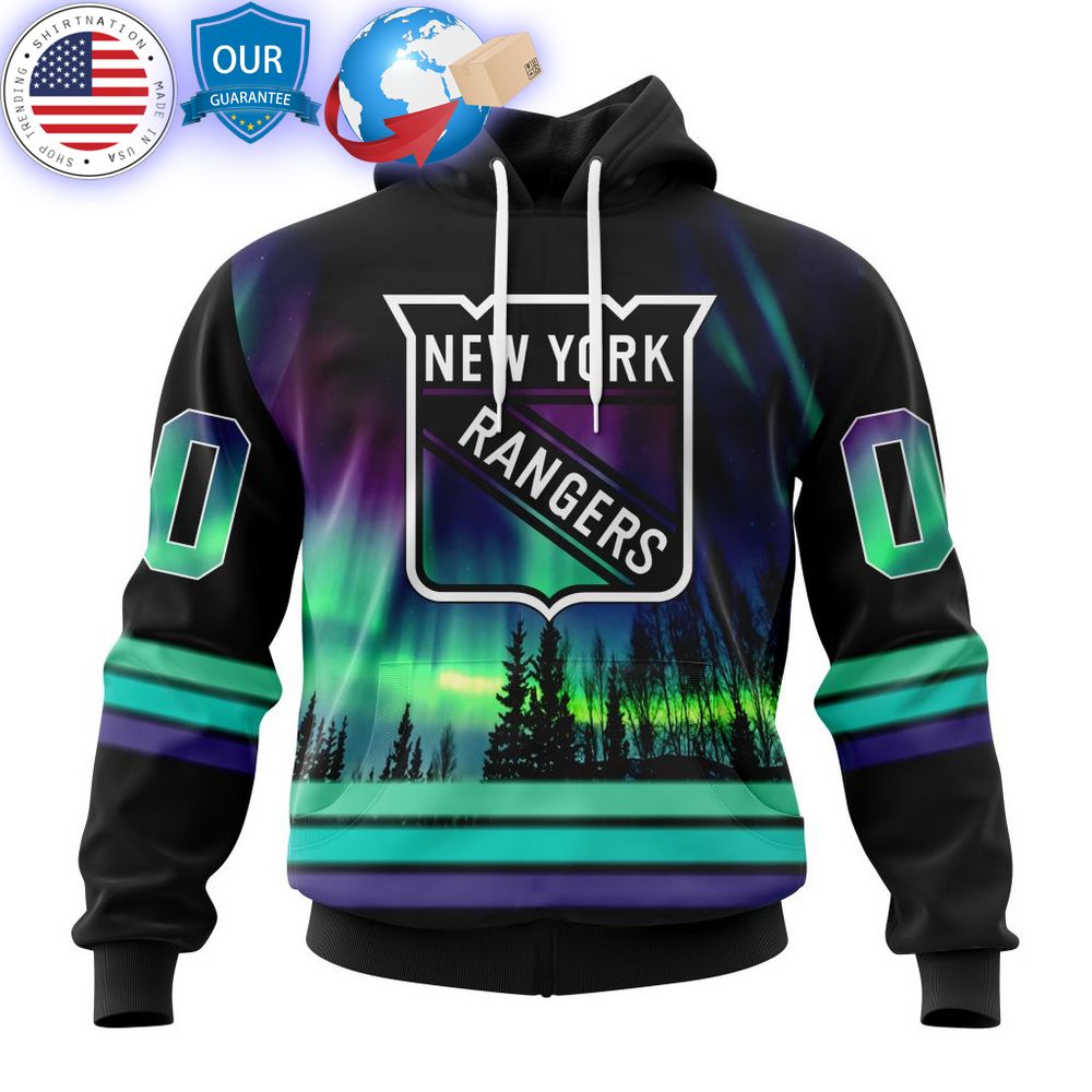hot custom new york rangers special design with northern lights shirt 1