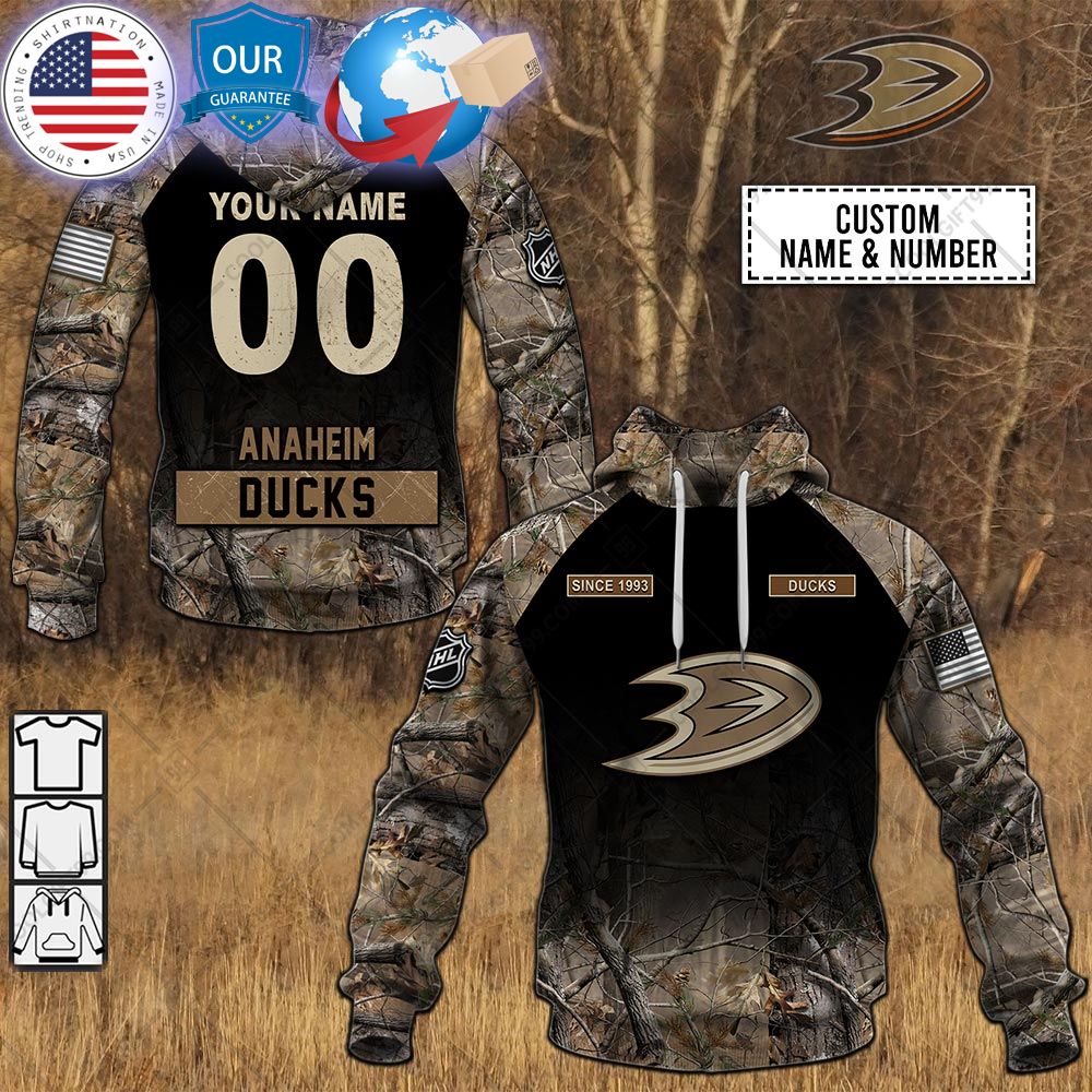 hot anaheim ducks hunting camouflage custom shirt 1