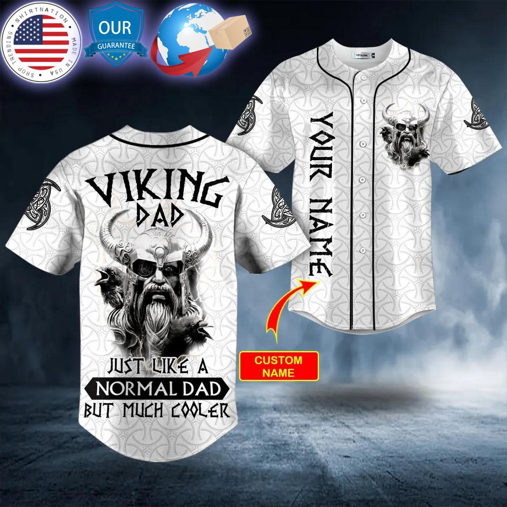 hot viking dad just like a normal dad but much cooler custom baseball jersey 1