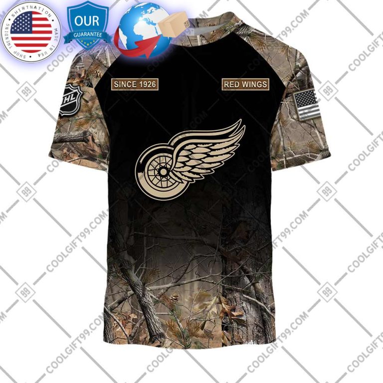 hot detroit red wings hunting camouflage custom shirt 3