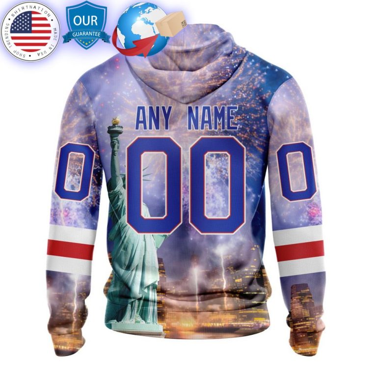 hot custom new york rangers special design with the statue of liberty shirt 3