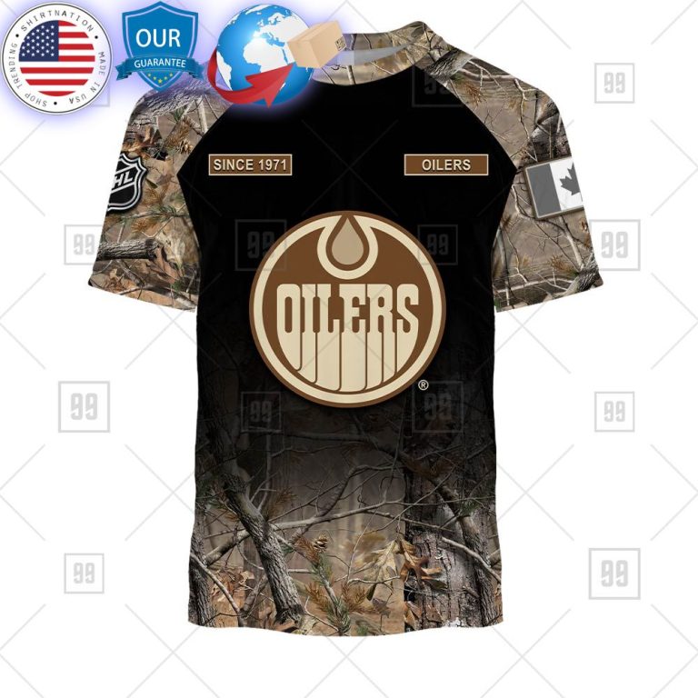 hot edmonton oilers hunting camouflage custom shirt 3