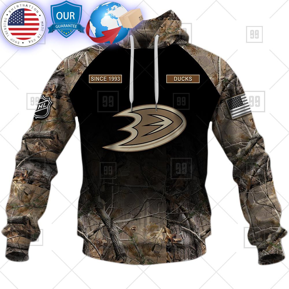 hot anaheim ducks hunting camouflage custom shirt 2