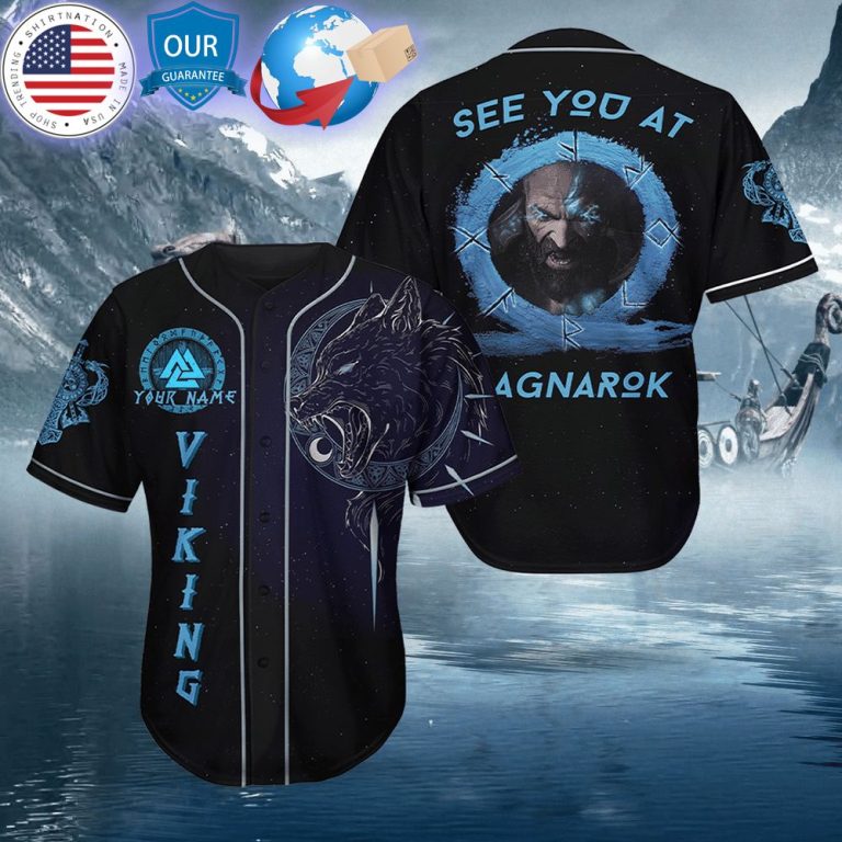 hot see you at ragnarok vikings custom baseball jersey 1