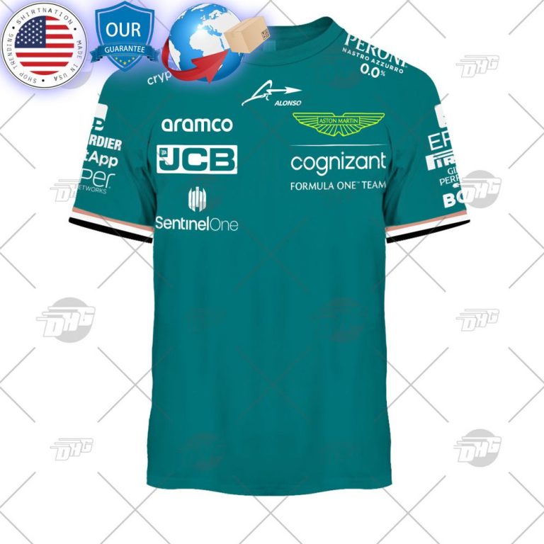 hot aston martin f1 team fernando alonso 14 custom shirt 3