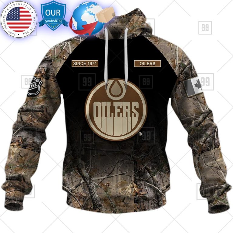 hot edmonton oilers hunting camouflage custom shirt 2