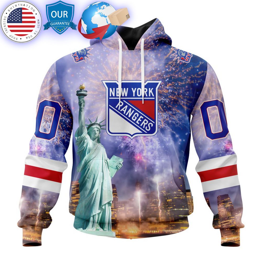 hot custom new york rangers special design with the statue of liberty shirt 1