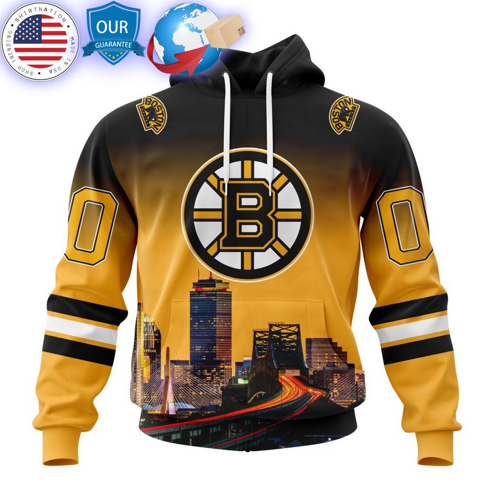 hot custom boston bruins special design with cityscape shirt 1