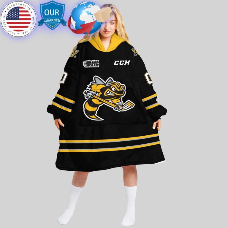 hot ohl sarnia sting custom hoodie blanket 1