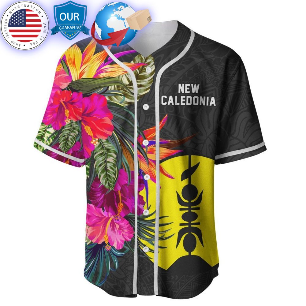 hot new caledonia polynesian hibiscus baseball jersey 2