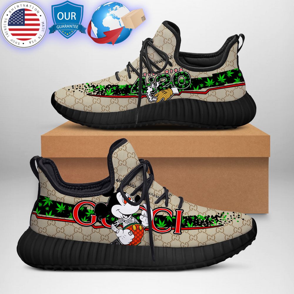hot 420 cannbis mickey mouse gucci yeezy sneaker 1