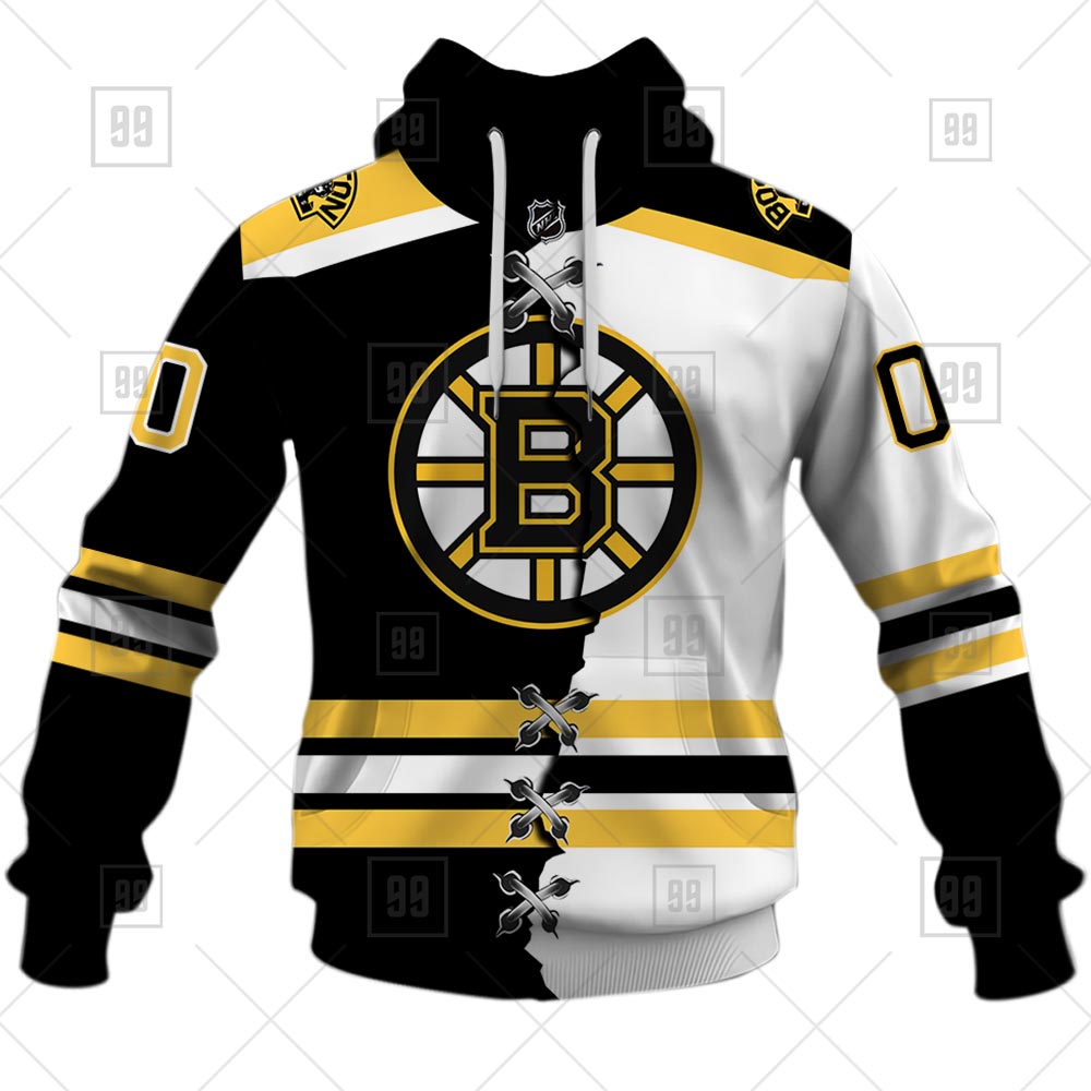 TU YN NHL Mix Jersey Boston Bruins hoodie front