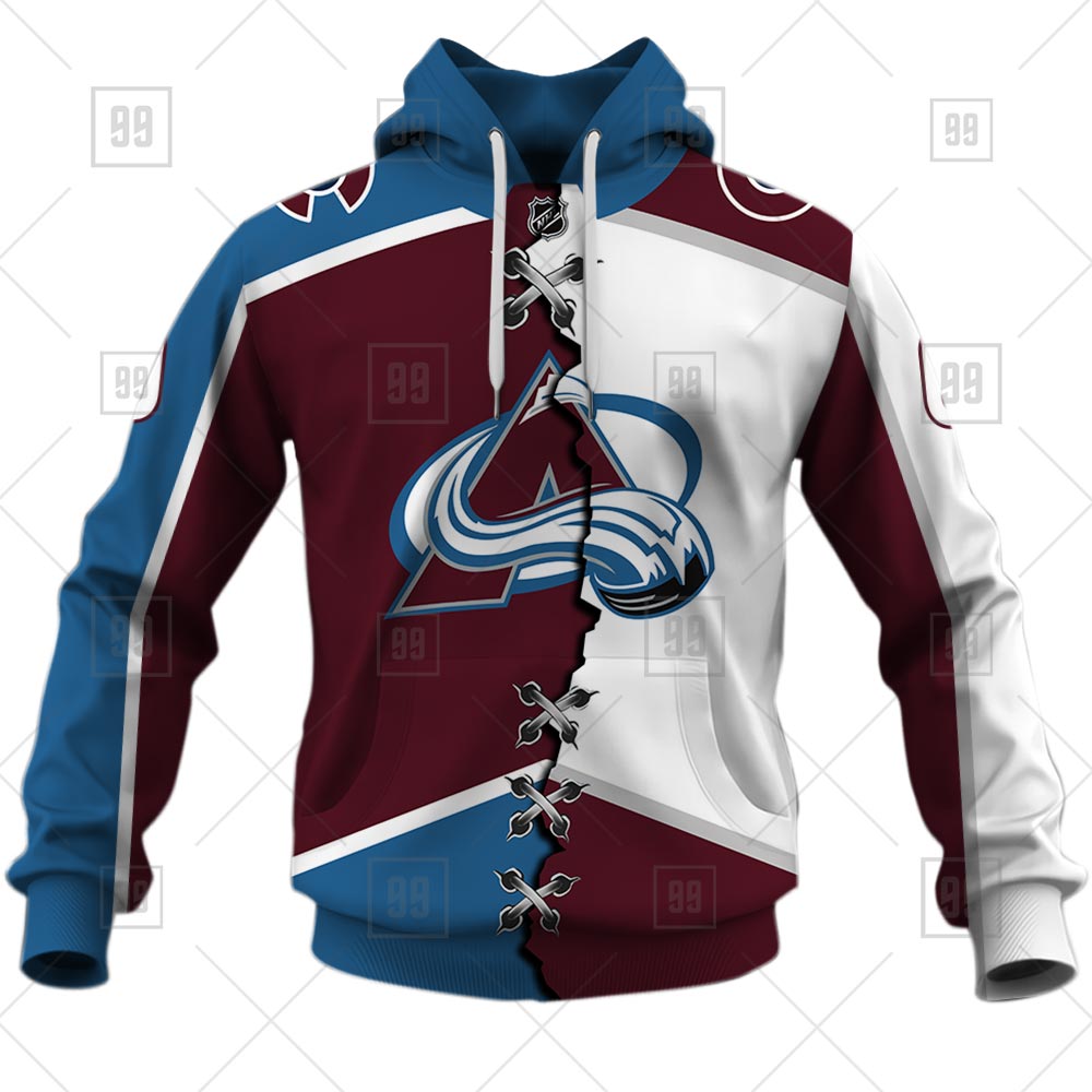 TU YN NHL Mix Jersey Colorado Avalanche hoodie front