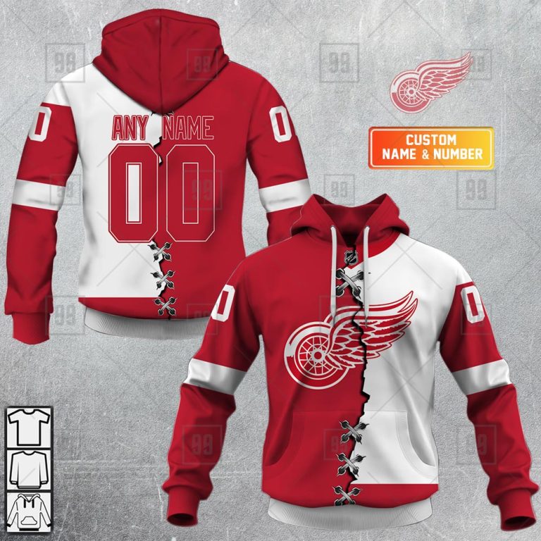 TU YN NHL Mix Jersey Detroit Red Wings mockup ads