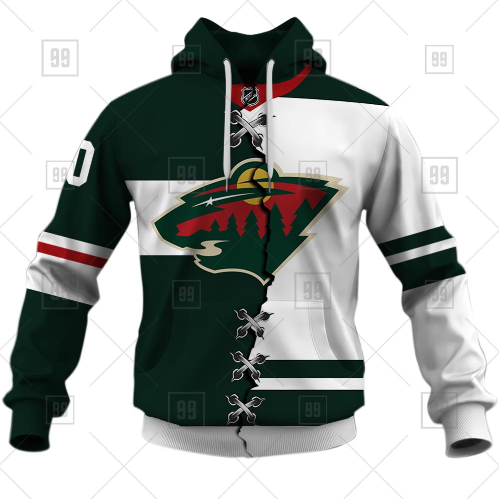 TU YN NHL Mix Jersey Minnesota Wild hoodie front