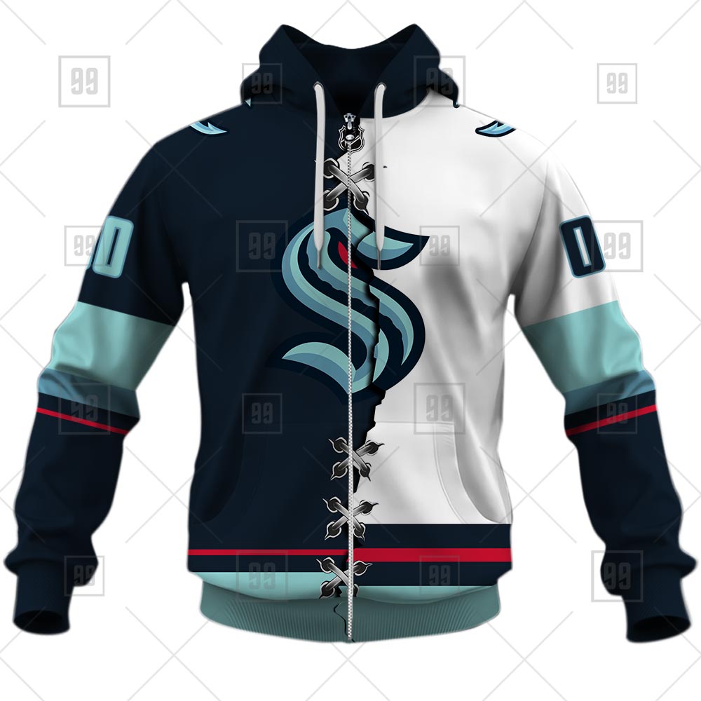 TU YN NHL Mix Jersey Seattle Kraken hoodie front