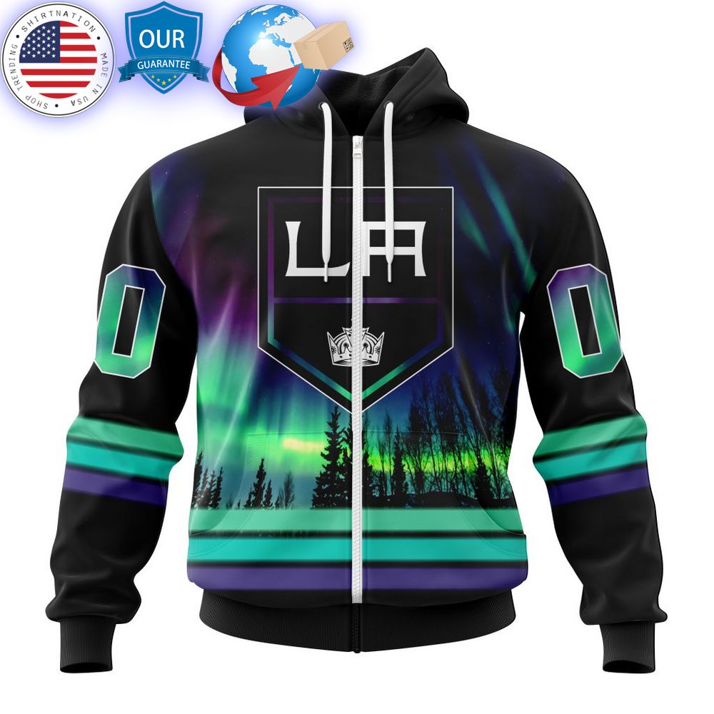 hot custom los angeles kings special design with northern lights shirt 2