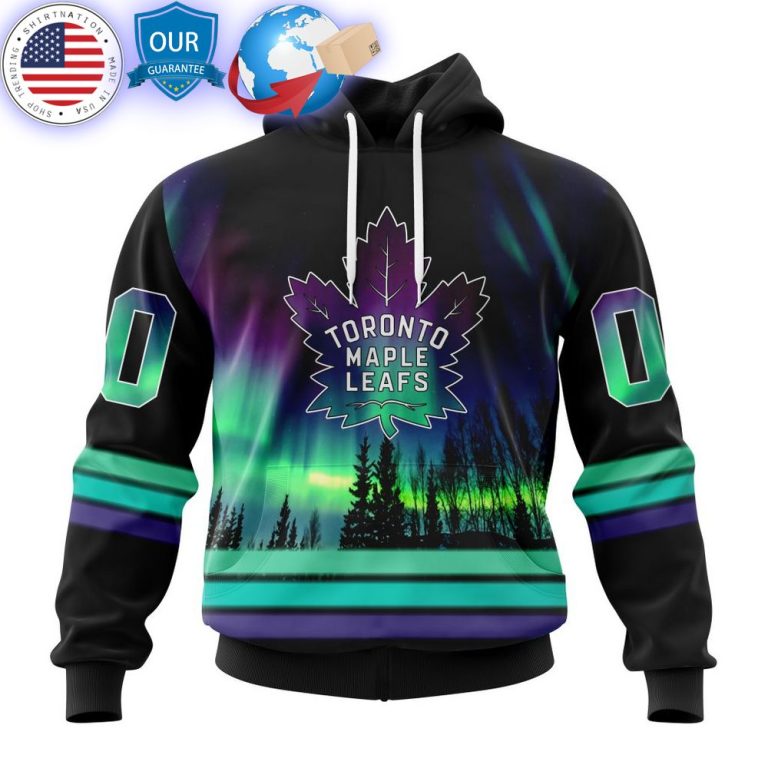 hot custom toronto maple leafs special design with northern lights shirt 1