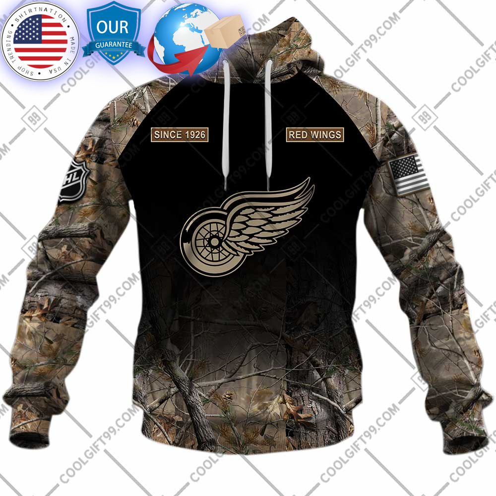 hot detroit red wings hunting camouflage custom shirt 2