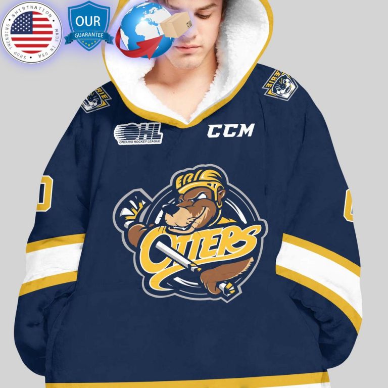 hot ohl erie otters custom hoodie blanket 3