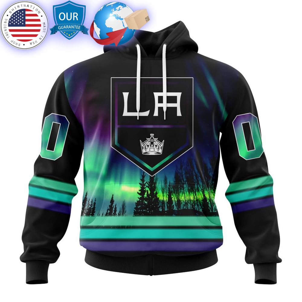 hot custom los angeles kings special design with northern lights shirt 1