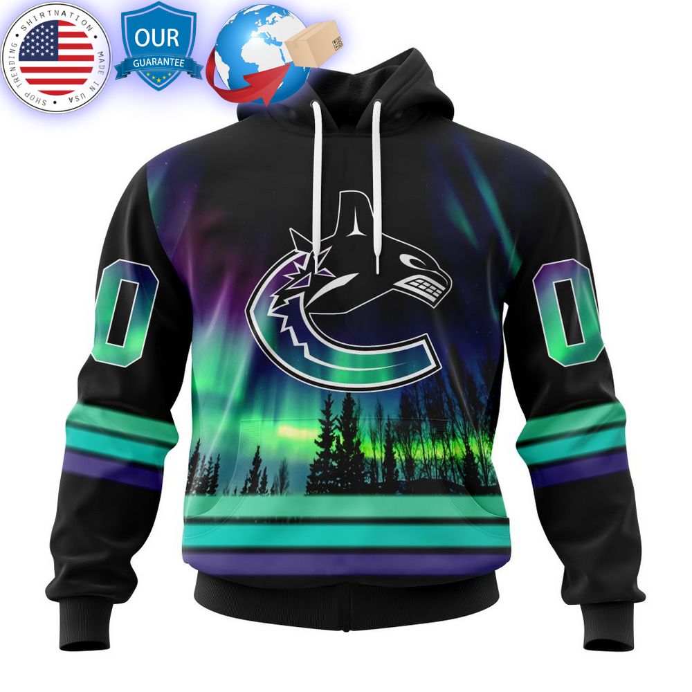 hot custom vancouver canucks special design with northern lights shirt 1
