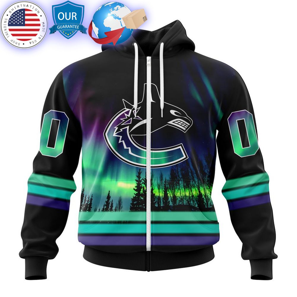 hot custom vancouver canucks special design with northern lights shirt 2