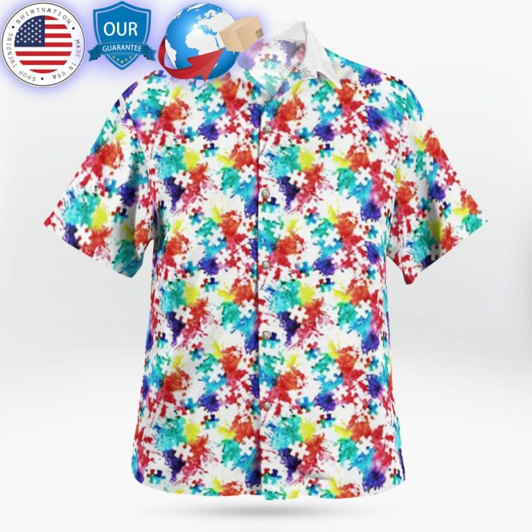 autism awareness watercolor hawaiin shirt 3 569