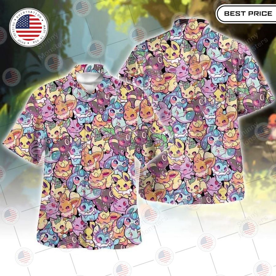 best eevee evolution cute pattern hawaiian shirts 1 680