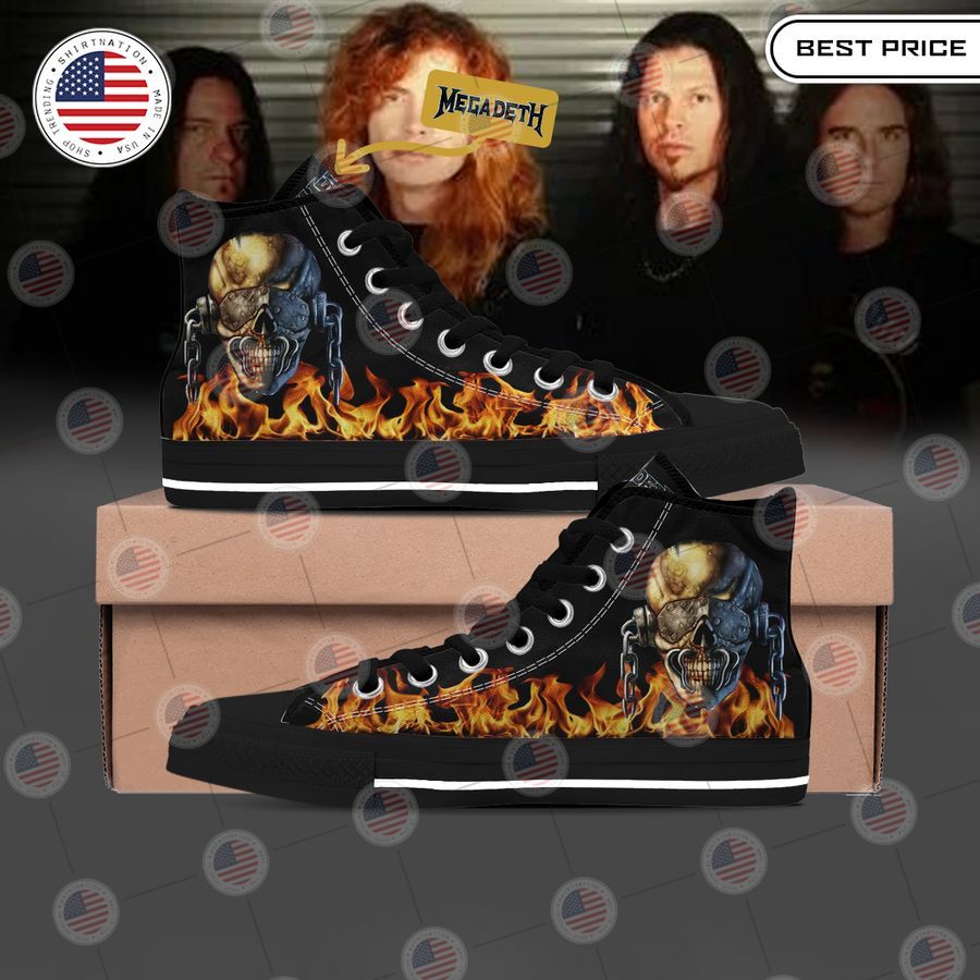 best megadeth rock band firer canvas high top shoes 1 909