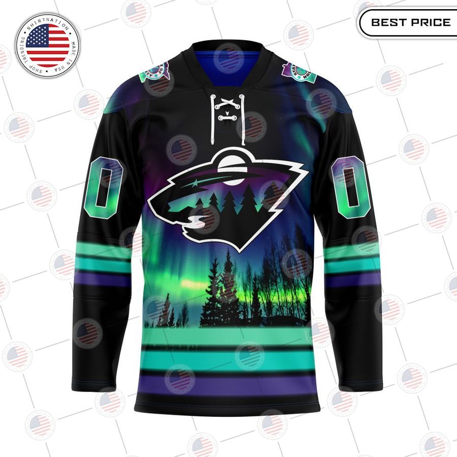 best minnesota wild special design with northern lights custom hockey jersey 1 660