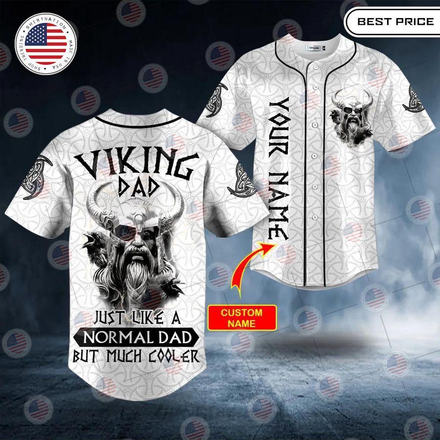 best viking dad just like a normal dad but much cooler custom baseball jersey 1 596