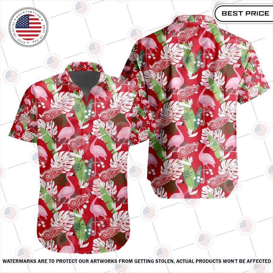 Detroit Red Wings Flamingo Hawaiian Shirt Best picture ever