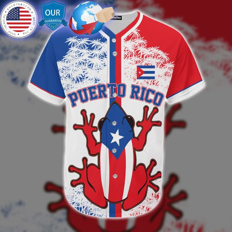 hot puerto rico coqui frog flag custom baseball jersey 3