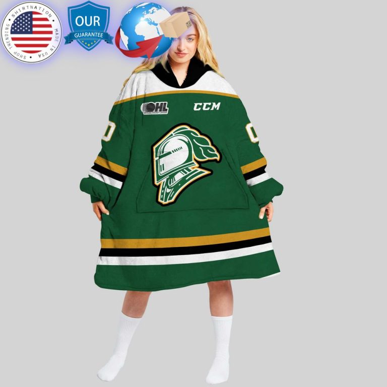 hot ohl london knights custom hoodie blanket 1