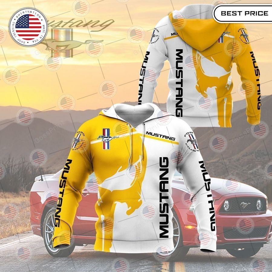 ford mustang white yellow pullover hoodie 1 521