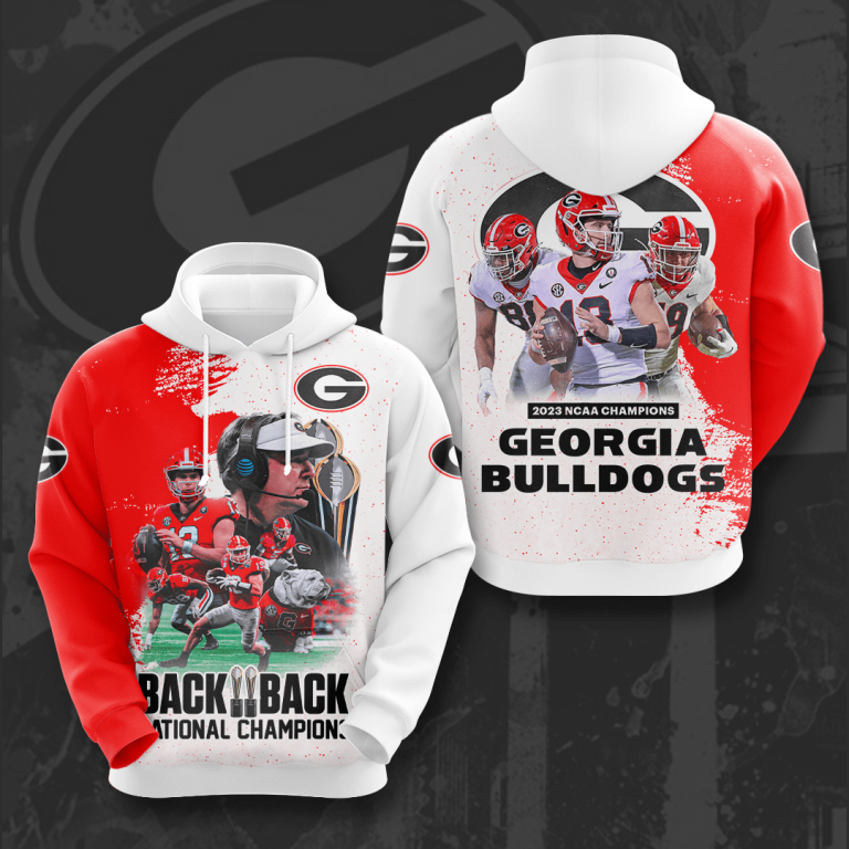 georgia bulldogs champions back back hoodie 6908 QF9em