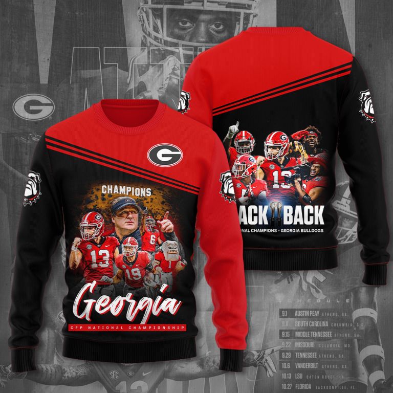 georgia bulldogs champions back back shirt 9749 P81SY