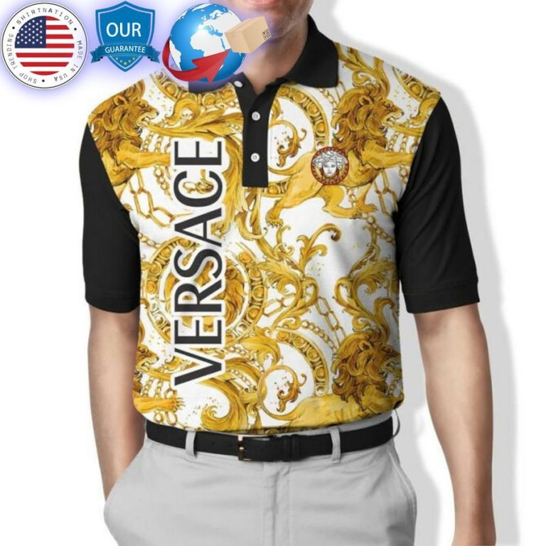 gold white versace polo shirt 1 146