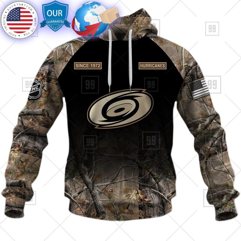 hot carolina hurricanes hunting camouflage custom shirt 2