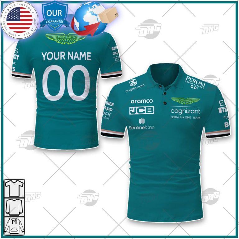 hot aston martin f1 team fernando alonso 14 custom polo 1