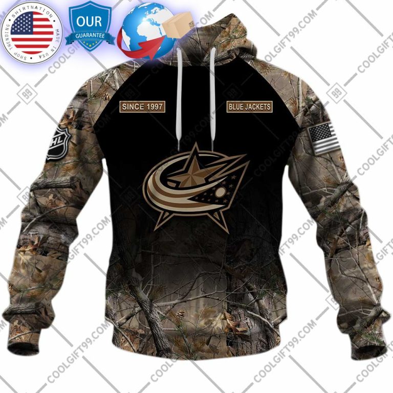 hot columbus blue jackets hunting camouflage custom shirt 2